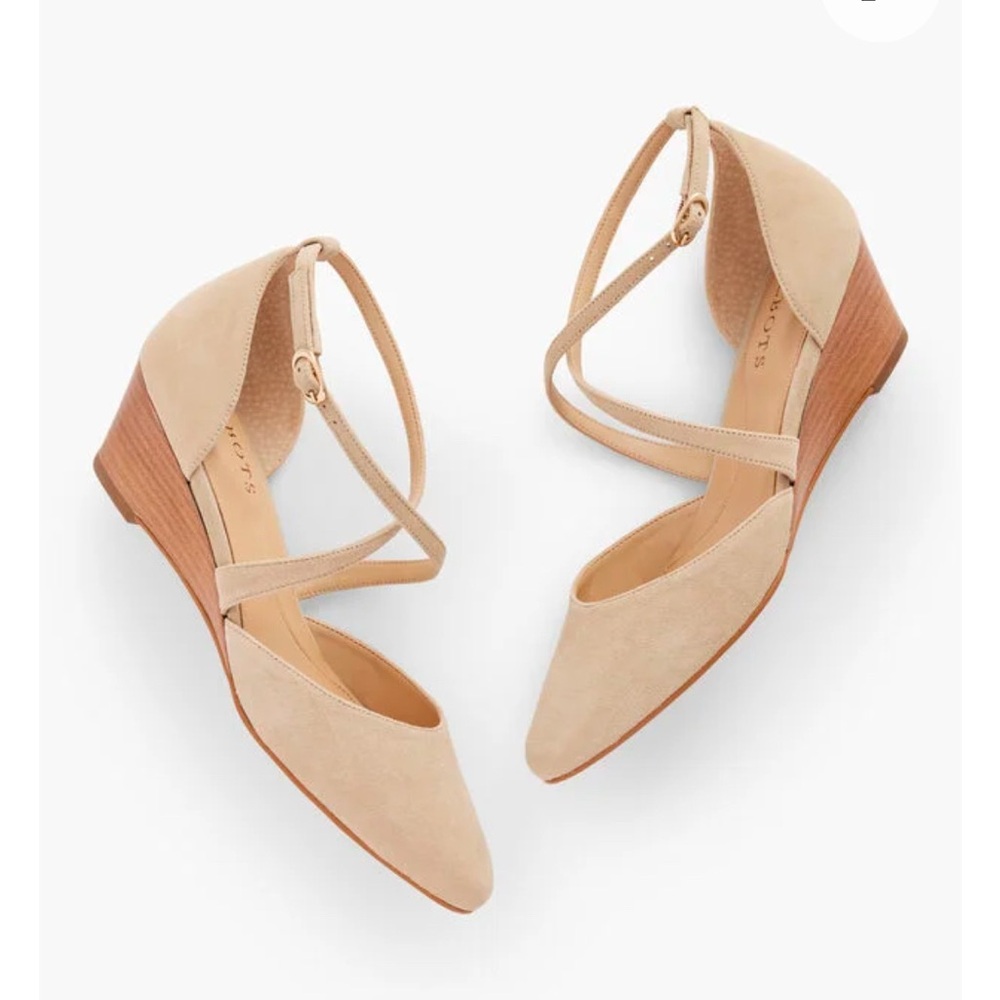New in box Talbots Laney Crisscross Suede Wedges